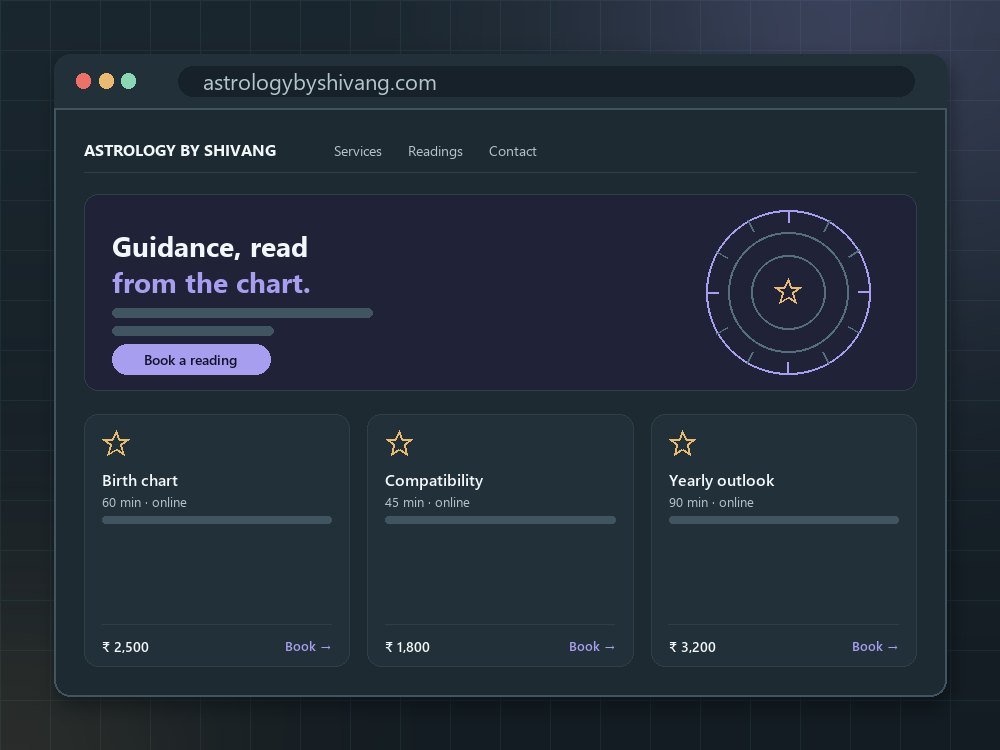 Astrology by Shivang — WordPress website for a consultation brand.