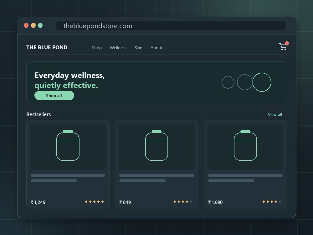 The Blue Pond Store — Shopify storefront for a wellness and personal-care brand.